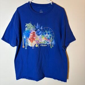 Disney Parks World of Color California Adventure‎ Blue Graphic T-Shirt XL Hane